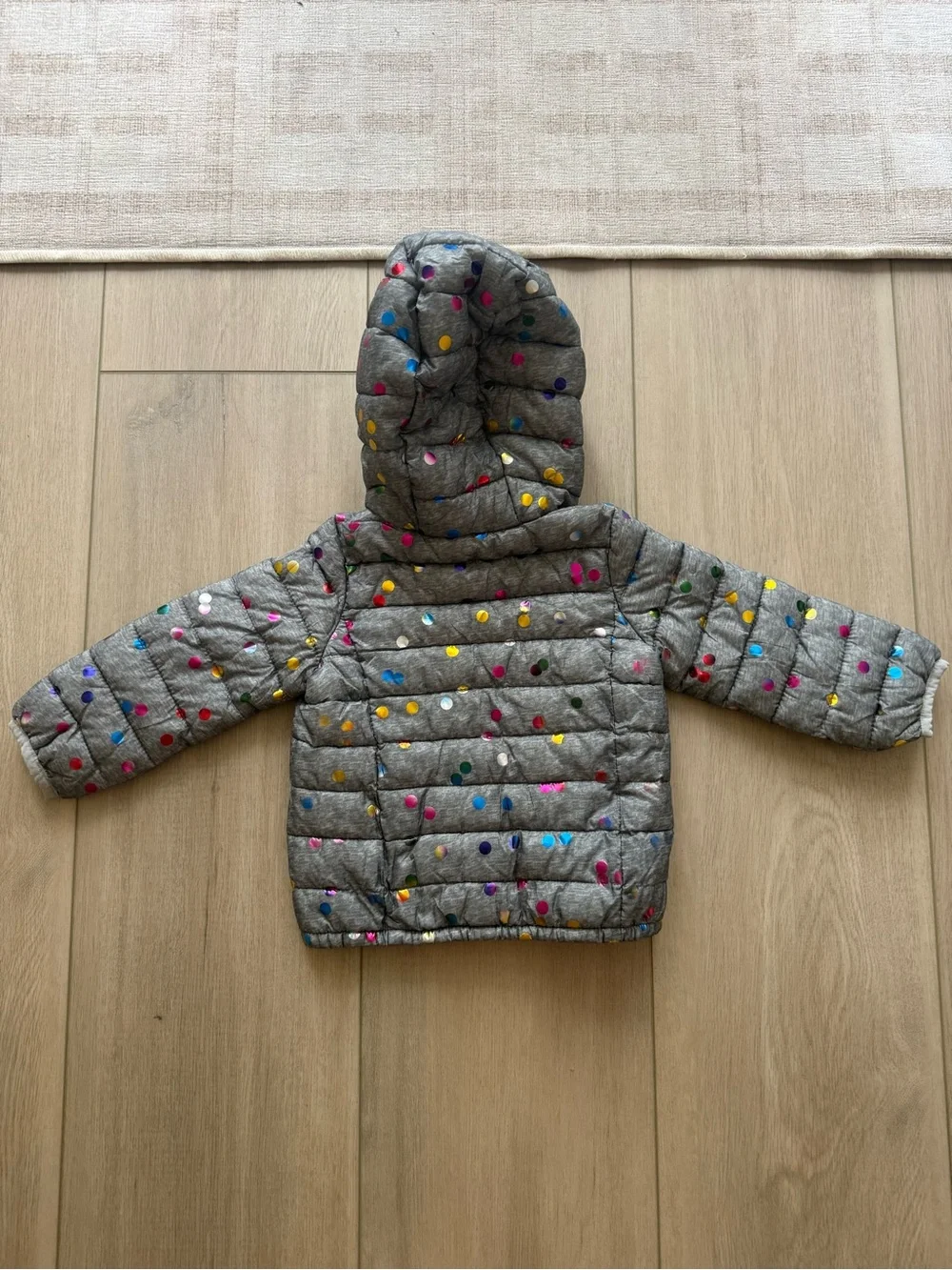 Baby Gap Toddler Puffer Jacket with Multicolor Polka Dots